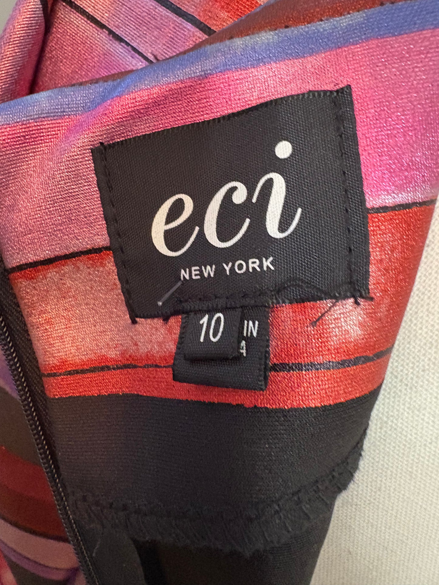 Stripe dress by ECI New York size 10 zips in back