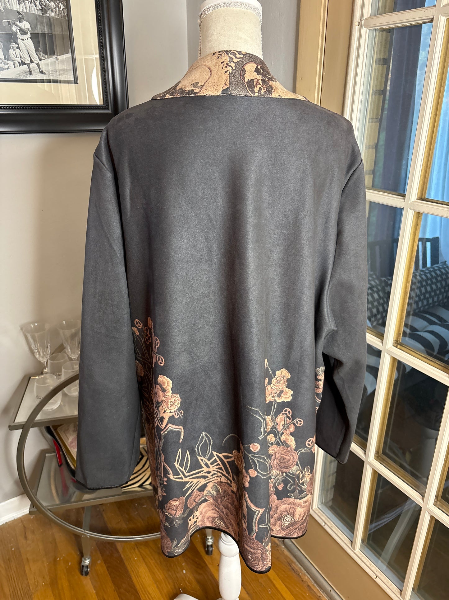 ultra suede jacket grey and tan 2x