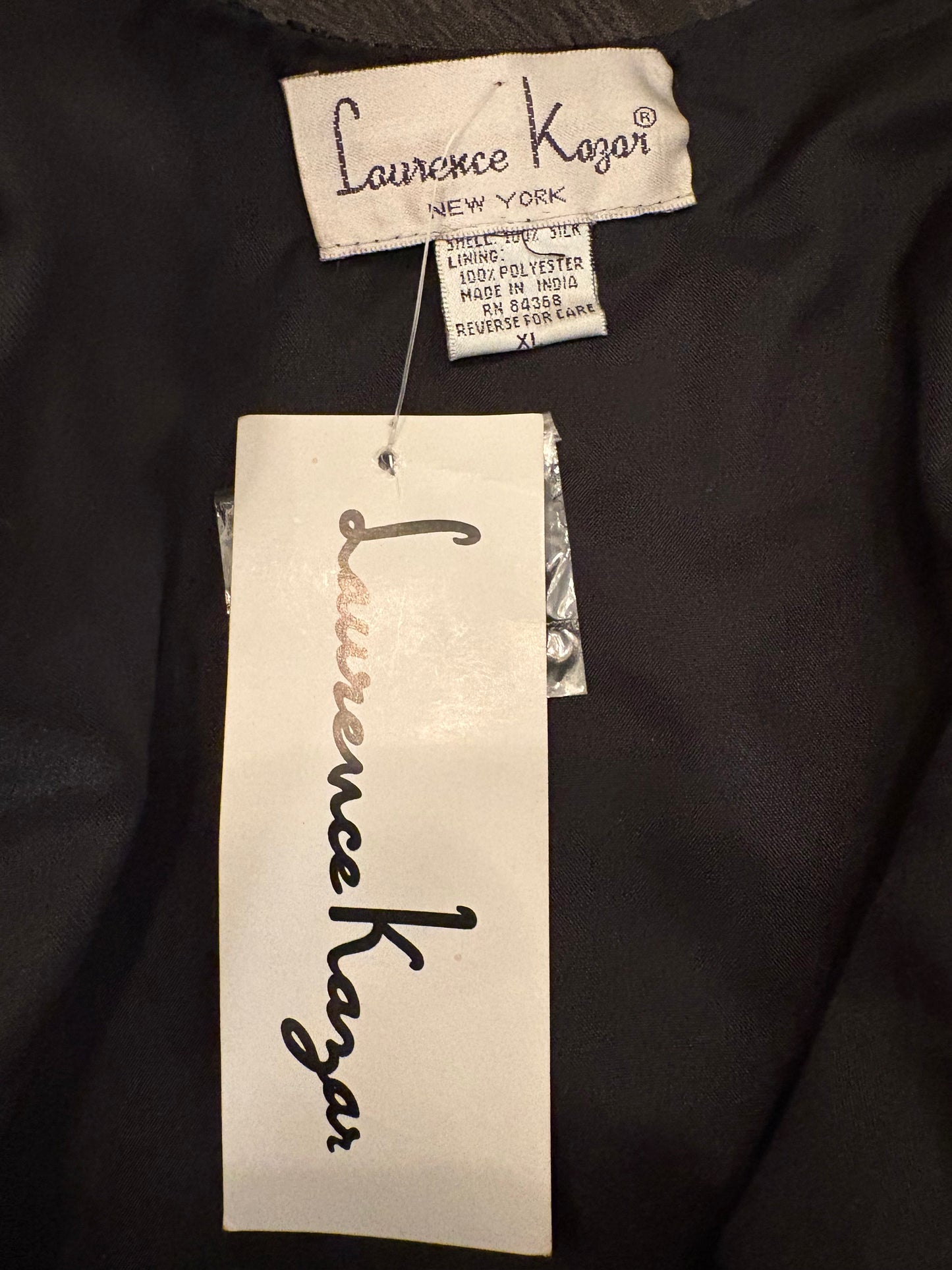 vintage Laurence Kazar blue and black sequin jacket size large NWT