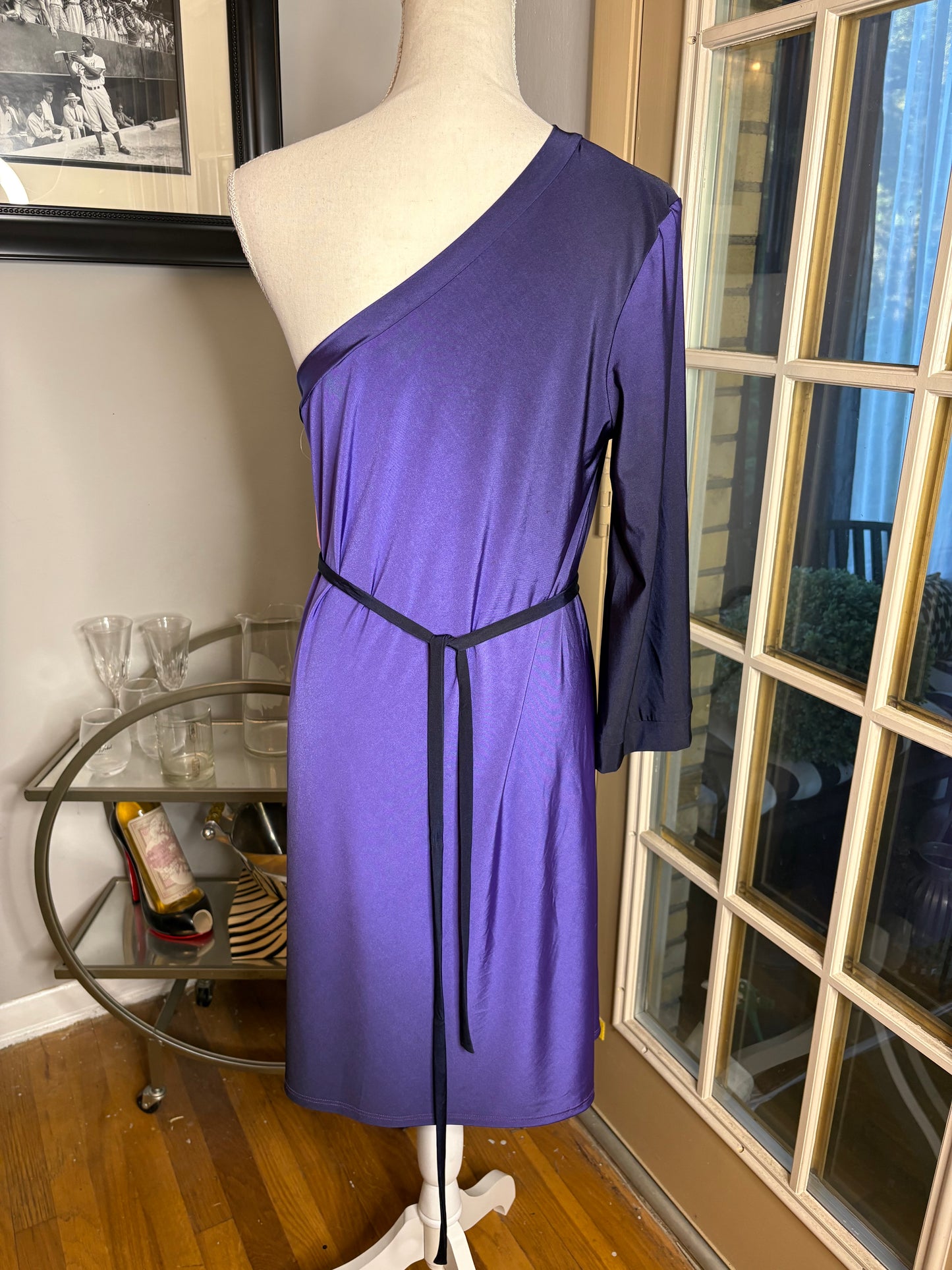 purple ombre dress size large one shoulder