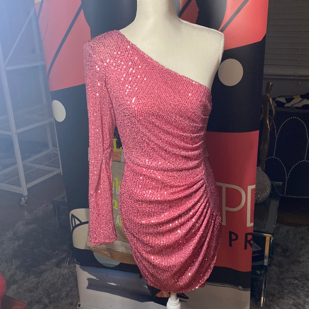 pink sequin dress size med fashion nova