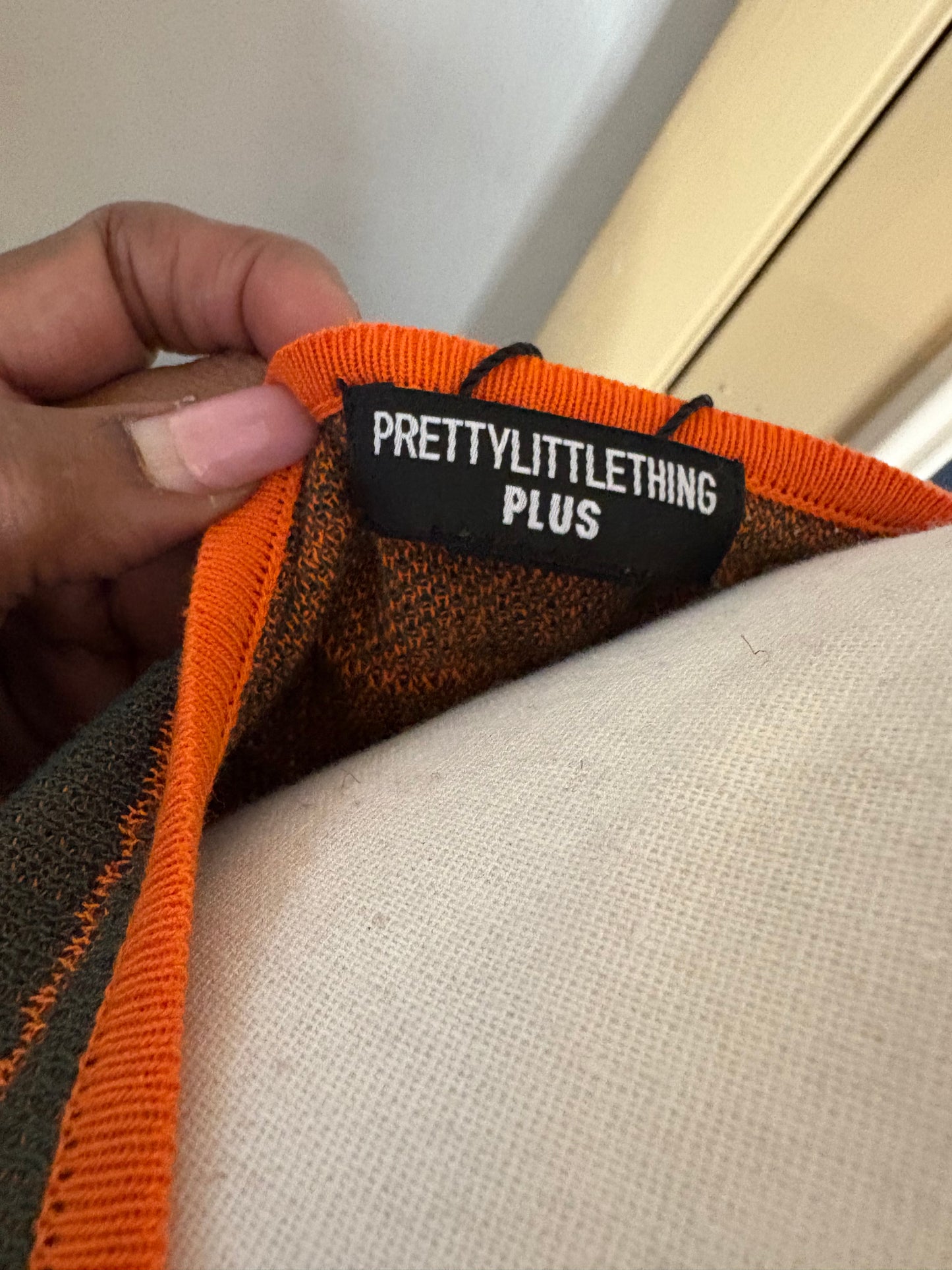 Orange and green knit dress best for size long very long