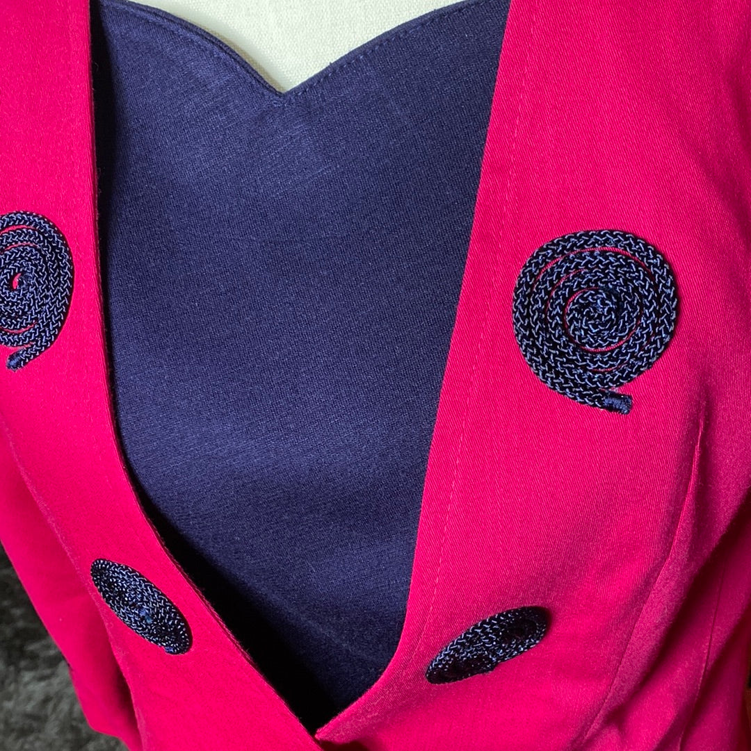 vintage jacket fushia with dots size 6