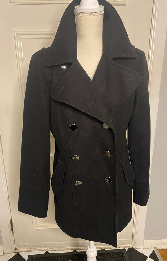 Black pea coat size medium