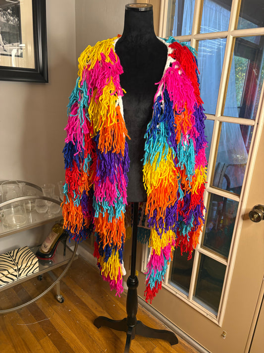 multi color yarn coat size S/M