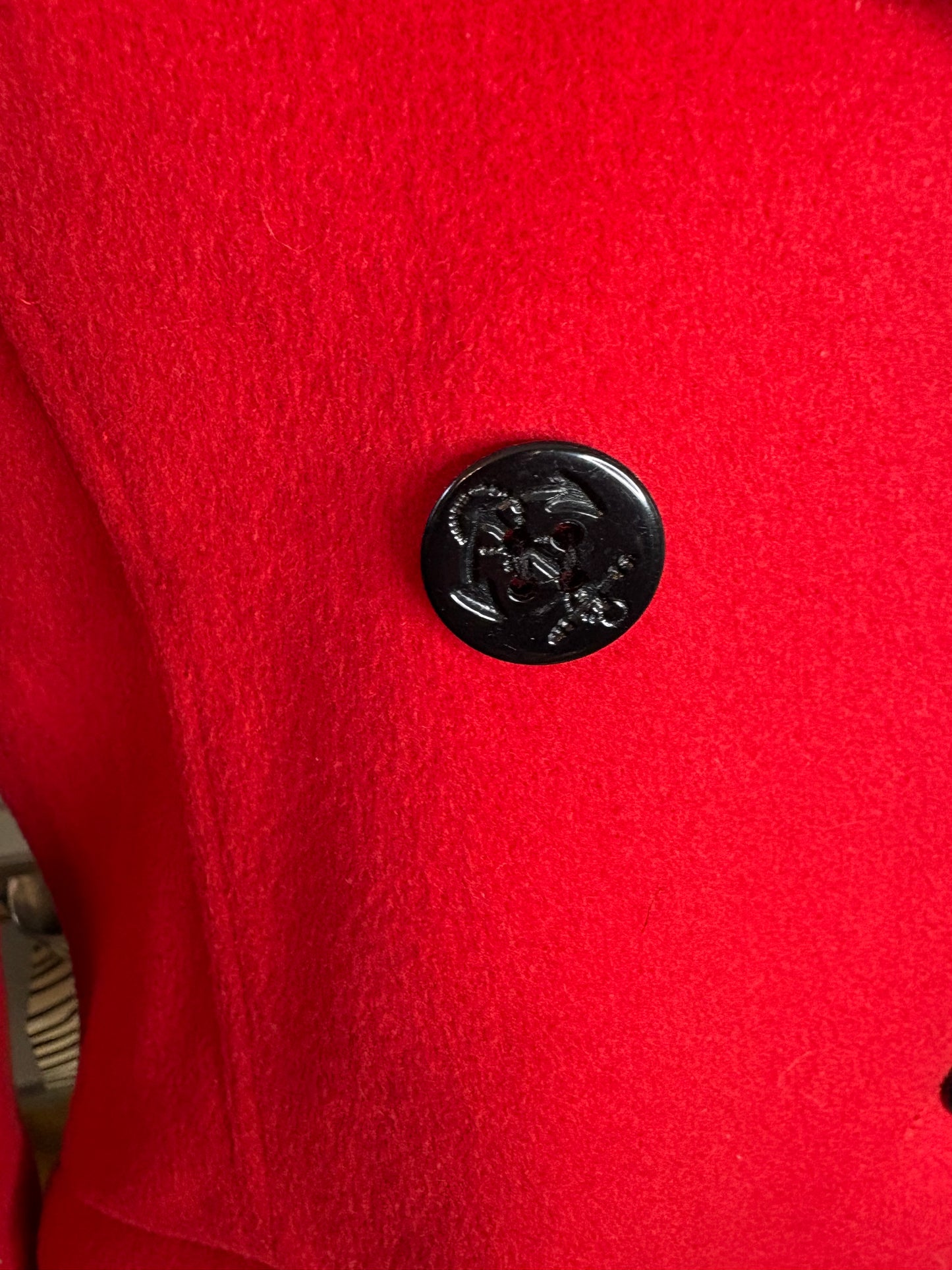 Red wool pea coat size 6