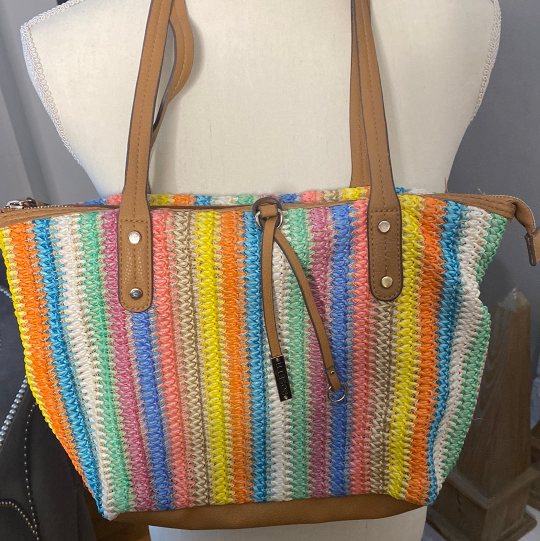 colorful stripe summer purse