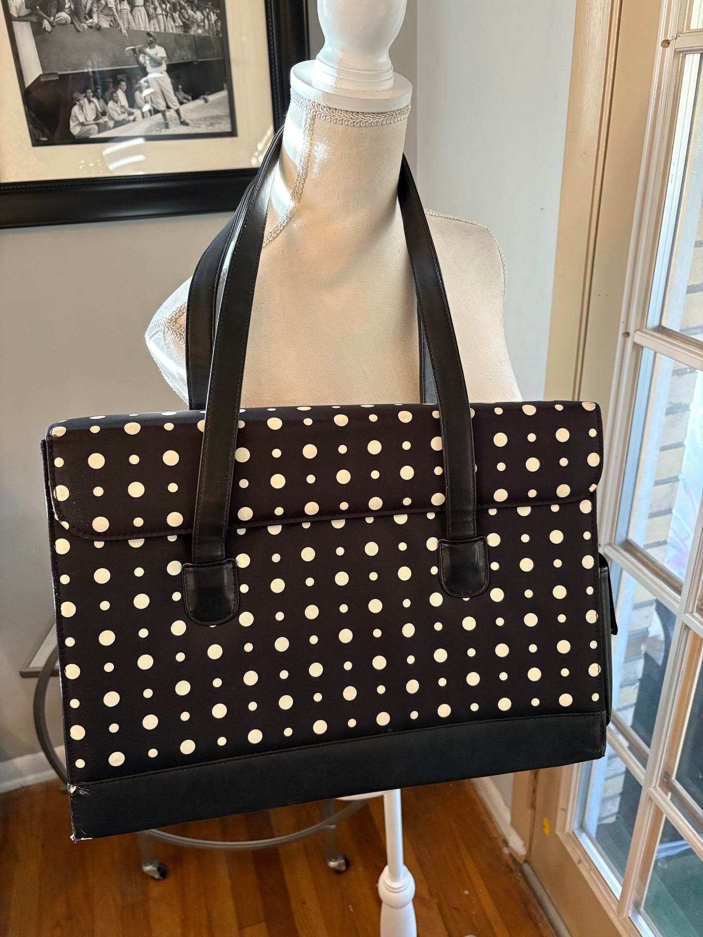 Polka dot briefcase