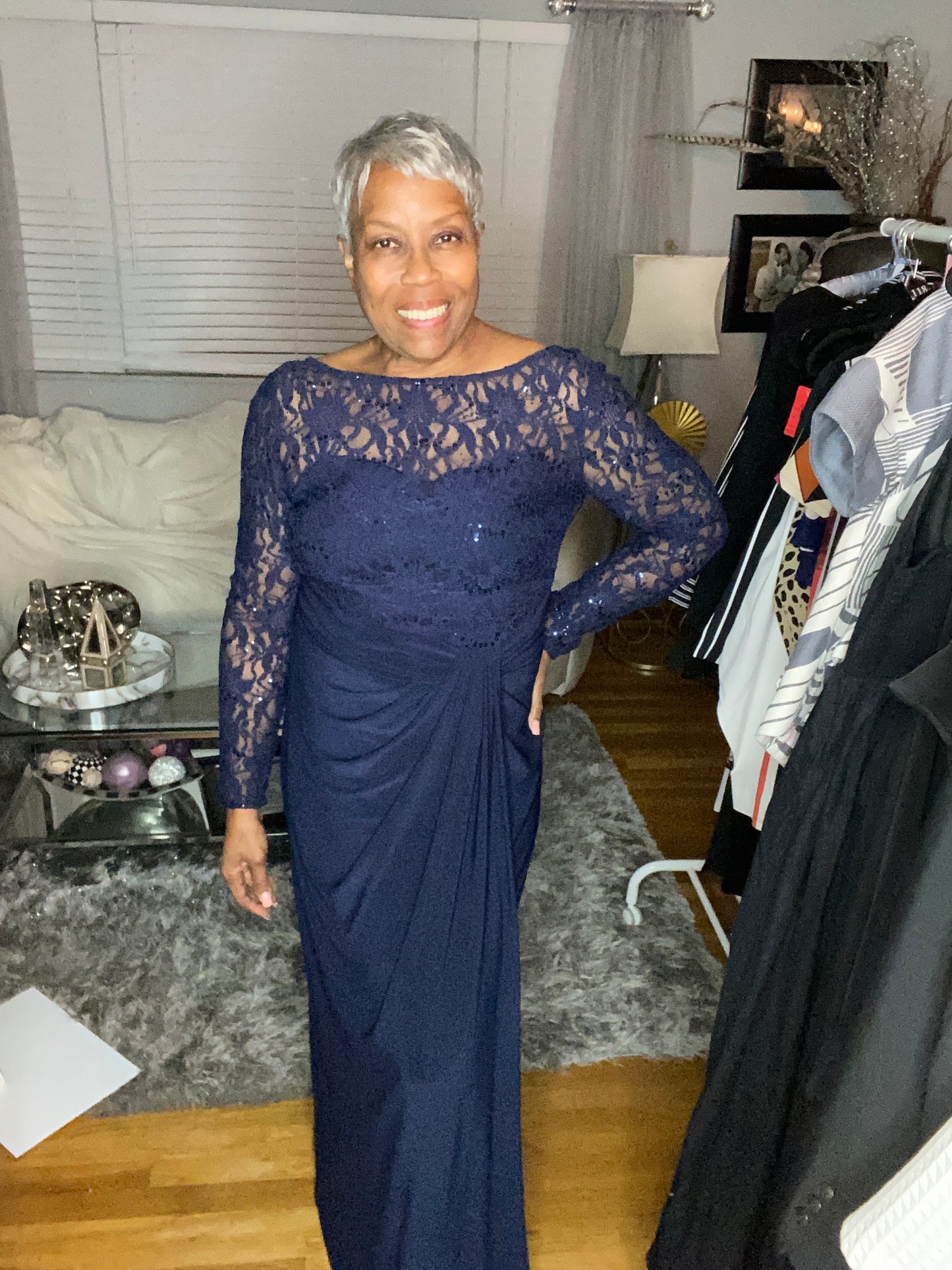 blue ralph lauren gown size 14